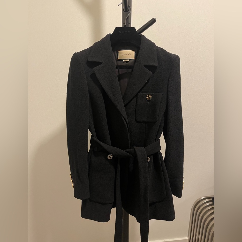 Gucci Tailored Jacket Belted Black